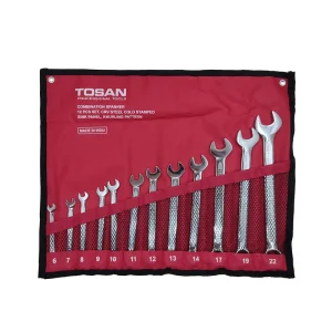 مجموعه 12 عددی آچار یکسر تخت یکسر رینگی توسن TI101-S12