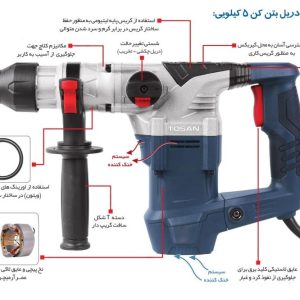 دریل بتن کن 5 کیلویی توسن مدل 8048H