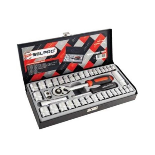 جعبه بکس 1/4- 3/8 درایو 40 عددی سلپرو Selpro